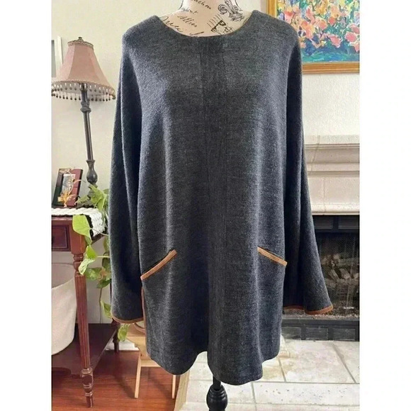 Soft Sorroundings Women's Sweater Size L Gray Wool Blend Long Sleeve‎ - Picture 1 of 12